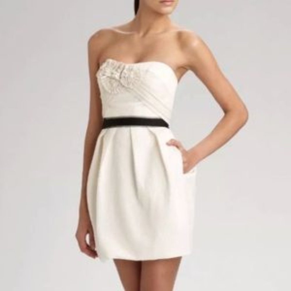 BCBGMaxAzria Strapless Dress Ewoven Empire Waist
